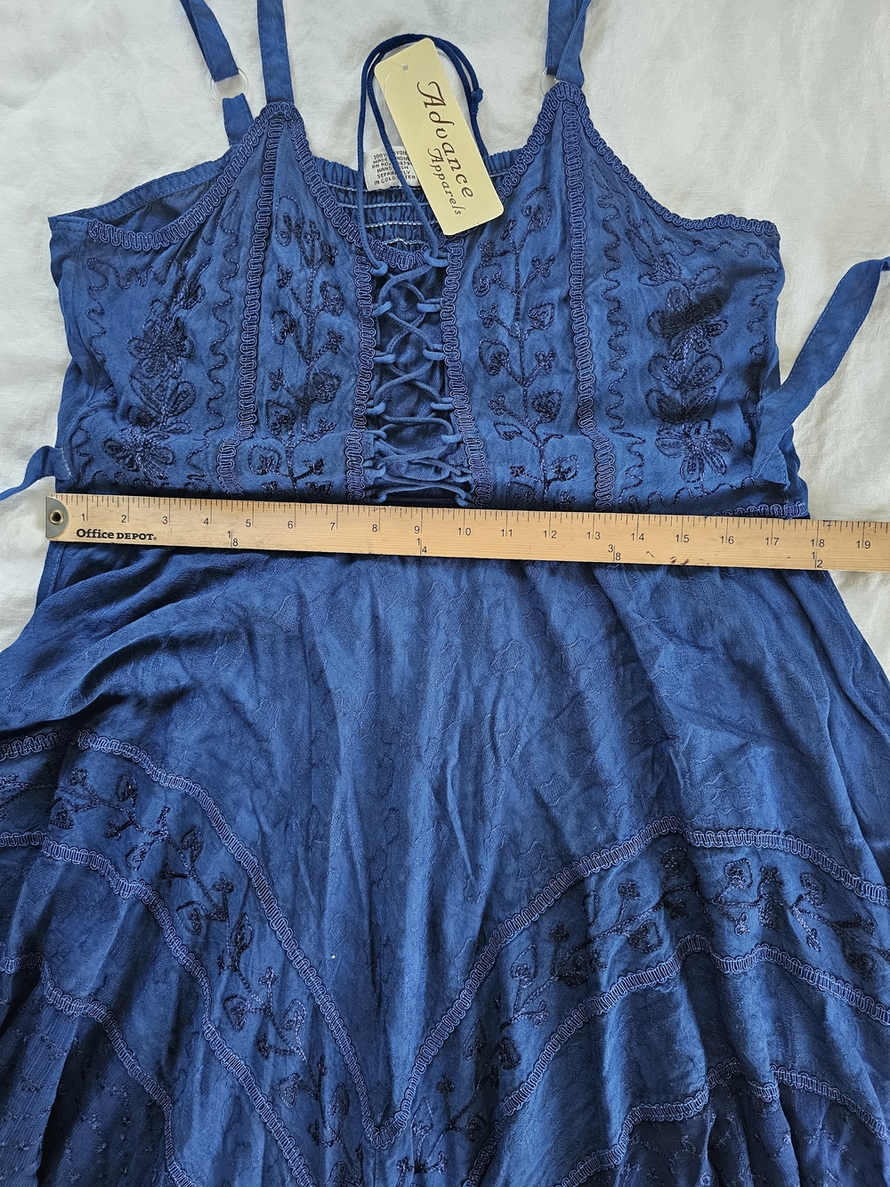 Advance Apparels Navy Blue Asymmetrical Lace-Up Dress - Picture 5 of 9
